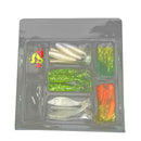 45Pcs Plastic Fishing Lures Set Mixed Soft Bait Holder Jig Assorted Hooks  HLV