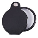 4X Round Shape Foldable Pocket Spiegel Magnifying Glass Black T9H5