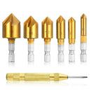 6pcs Hex Shank Five-blade Chamfering Drill Bit High Carbon Steel Titanium P S4M2