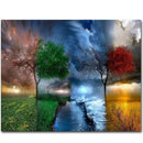50cmx40cm Tree DIY Paint By Number Kit Digital Oil Painting Art Wall Home NVU