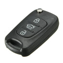 3 Buttons Flip Remote Key Shell for Kia Car Key Case Cover Replace Black Durable