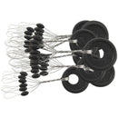10 Pcs 6 in 1 Black Rubber Oval Stop Bead Ring Fishing Bobber Stopper