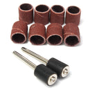 100PCS 1/4" 80 Grit Sanding Drum Sleeves Sander with 2 Mandrels for Tool