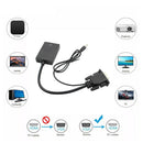 VGA Male to HDMI Female HD 1080P Adapter with 3.5mm Audio Input Cable Converter