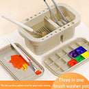 Multifunctional Bucket With Palette Tool Stationery Paint Brush Washer Pot