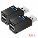 2pcs 3 Port Mini USB 3.0 Hub High Speed Hub Splitter Box For Computer Lapt XRV