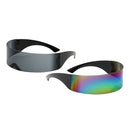 2 Pieces Fashion Futuristic Wrap Sunglasses Robotic Flat Top Glasses Eyewear