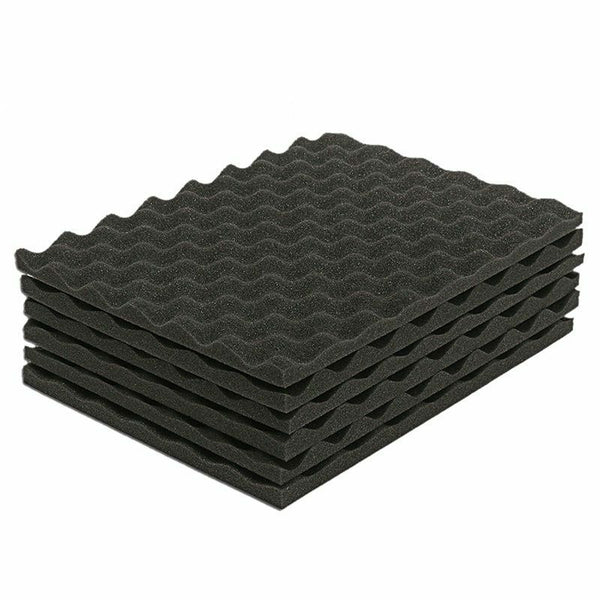 6PCS Black Acoustic Eggshell Foam Sound Absorption Treatment Panel Tile 40X