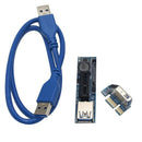 UEX101 PCI-E X1 to X1 Extension Riser Card Adapter with USB3.0 Cable