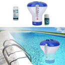 Swimming Pool Floating Chlorine Dispenser Dispenser + 50pcs Tablets Plastic Blue