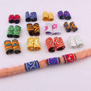 10Pcs Hip-Hop Colorful Cloth Dreadlock Tube Beads Cuff Hair Braiding Accessories