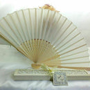 Bamboo Silk Hand Held Fan, Solid Fan with Gift Box, Bridal Chinese Bamboo c O1E7
