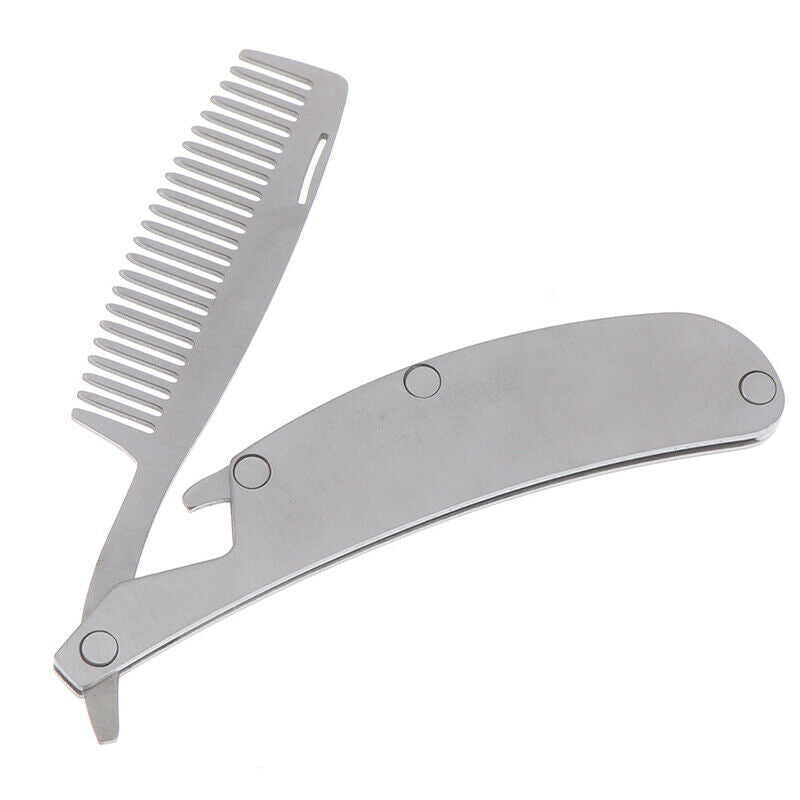 Stainless steel Hair Comb Men Dedicated Folding Comb Beard Brush Hair Care Too3C