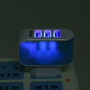 3USB EU Plug LED Mobile Phone Charger Multi-Head Travel Charger(2A)(Blue)