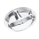 Cartoon Style Stainless Steel Divided Kids Plate with Lid Separated Container