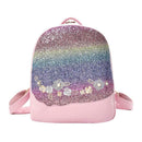 Glitter Shining Sequins Backpack Women Floral Travel School Bags (Pink)