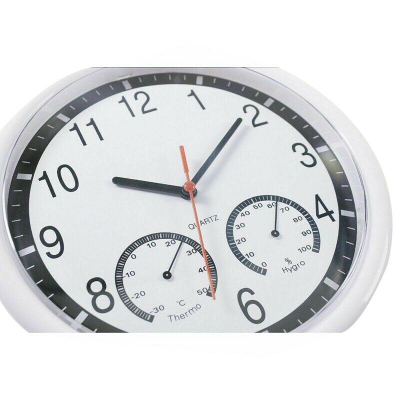 Quartz Stone Clock Silent Wall Clock Accurate Thermometer Humidity Indoor O B6O2