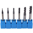 6 Pcs 1-6 Mm 4 Flutes Hrc45 Solid Tungsten Carbide End Mill Cnc Router Bits X9J7