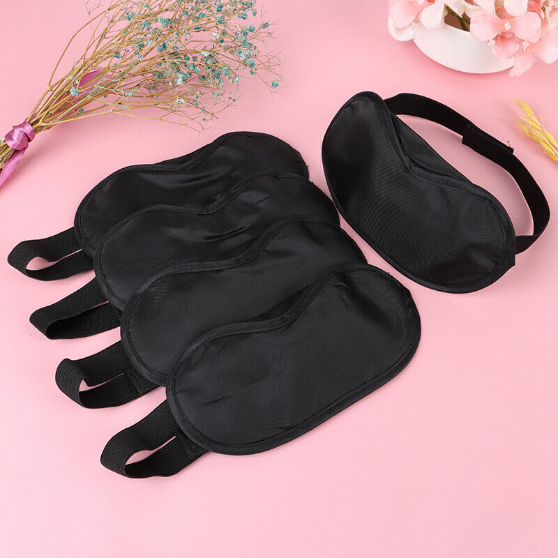 5PCS Soft Portable Eye Cover Black Fast Sleeping Eyeshade CoverS Gw