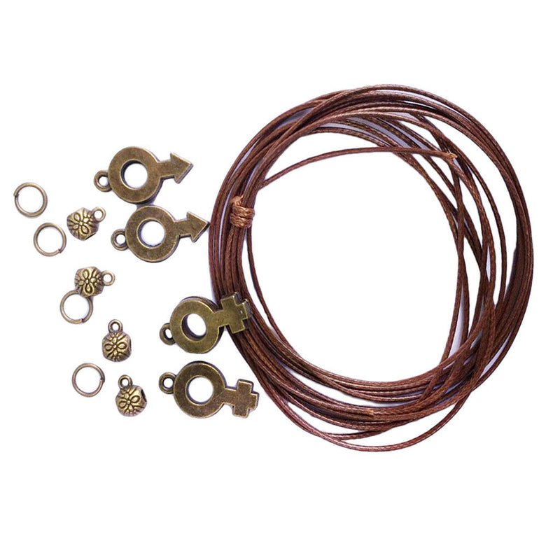 1 Set Jewelry Pendant Beads Cord Charms for DIY 4pcs Couple Lover Bracelet