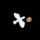 2X Stylish White Peace Dove Shirt Collar Buckle Bird Brooch Pin Xmas Gift L