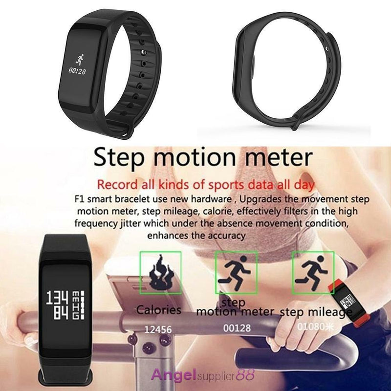 F1 Smart Watch Band Bracelet Fitness Blood Pressure Oxygen Heart Rate Monitor