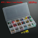 165Pcs Fits For Auto Car ATC Mini Blade Fuse Assortment Kit Set Box 1-40 Amp