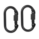 2pcs Rock Climbing Carabiners O Shape Screw Locking Gate Buckle Hooks for