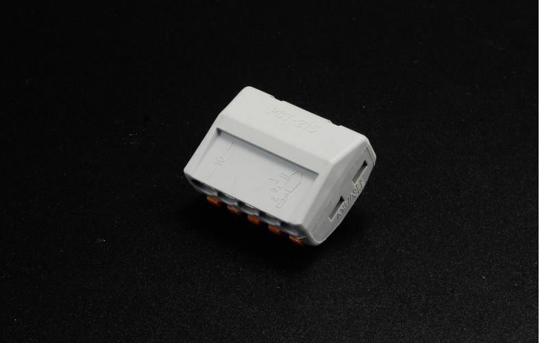 10x SPRING LEVER TERMINAL BLOCK ELECTRIC CABLE WIRE CONNECTOR 5 WAY Gw