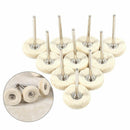 10PCS 25MM Wool Felt Polishing Buffing Drill Grinder Wheel Brushes With Handle