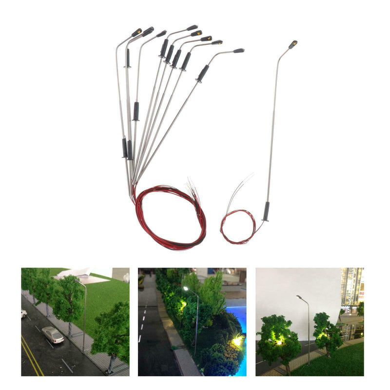 10PCS Railroad Scenery LED Light Garden Landscape 3V Lamp Post 1:150 Gauge
