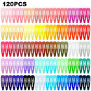 120Pcs 40 Colors Snap Hair Clips Barrettes Bulk Candy Color F. Girls Accessories