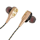 3.5mm HiFi Wired Earphone Dual-Dynamic Quad-core Speaker In-ear earbuds Fle