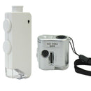 New White LED Light Pocket 160X-200X Zoom Lens Loupe Microscope Magnifier