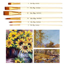 6Pcs Nylon Hair Brushes Artist Paint Brush for Oil Watercolor Make Up Paints