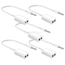 5pcs Headphone Audio Jack Adapter Adapter Cable, 1x Plug 2x Jack Stereo, For