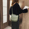 Solid Color Shoulder Handbags Leather Women Big Flap Crossbody Bags (Green)