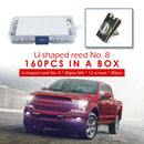 80pcs No.8 Car Auto Fastener Clip U Type Nuts+ 80pcs M4x12 Self Tapping Screws