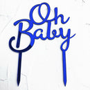 Oh Baby Pattern Happy Birthday Acrylic Cake Topper Babyshower Cupcake TopperB&X