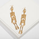 Fashion Exaggerated Halloween Alloy Human Skeleton Earrings Long Pendant Ea