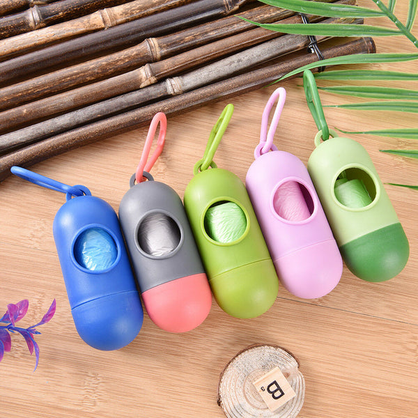 Dispenser For Pet Dog Cat Poop Scoop Waste Bags Roll Holder with Bags Clean ULJ