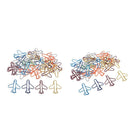 60Pcs Assorted Airplane Metal Paper Clips Bookmarks Office Stationery Crafts