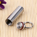 Survival Waterproof Pills Box Container Aluminum Medicine Bottle Keychain