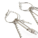 Women Crystal Pin Tassels Cross Drop Dangle Earrings Statement Fashion JewelryJR
