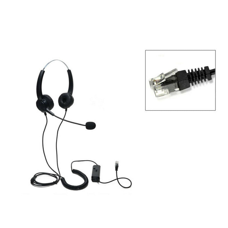 RJ9 Headset With Microphone Adjustable Headband Telephone For Call Center