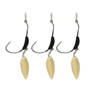 3 Pieces Metal Jig Baits Hard Fishing Lure Baits with Spoon Haken Hooks Tool