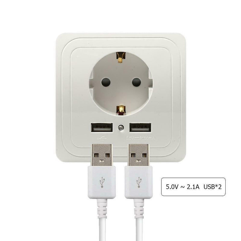 10A Charging Panel Household USB Port Wall Socket EU Plug Electric Socket