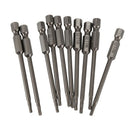 1/4-inch Hex Shank 2.5mm Tip T10 Torx Security Screwdriver Bits 10pcs