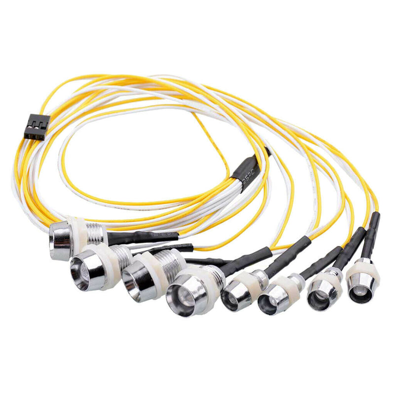 LED Light Headlight 2 Red Leds & 2 White Leds & 4 Yellow Leds for 1/5 1/8 1/10