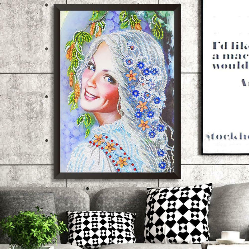 5D DIY Special Shaped Diamond Painting Beauty Cross Stitch Mosaic Kit Decor